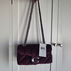 Elegant Burgundy Quilted Shoulder Bag